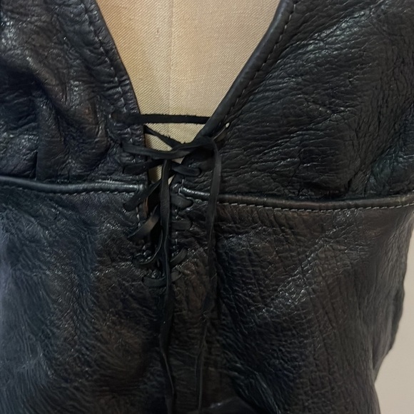 Artemis Leather Halter Top Rose Hand Made Vintage 1970s - Picture 5 of 12